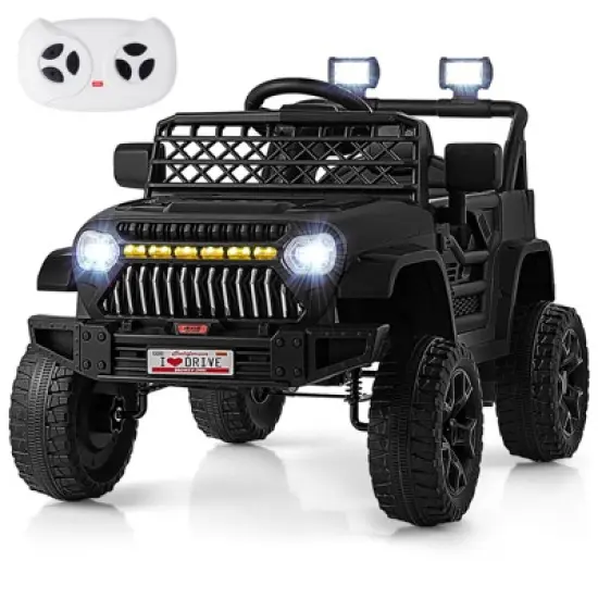 Costway 12V Kids Ride on Truck Car w/ Parental Remote 3 Speeds LED Lights & Music Player image {10}