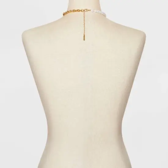 SUGARFIX by BaubleBar Gold and Pearl Necklace - Gold/White image {2}