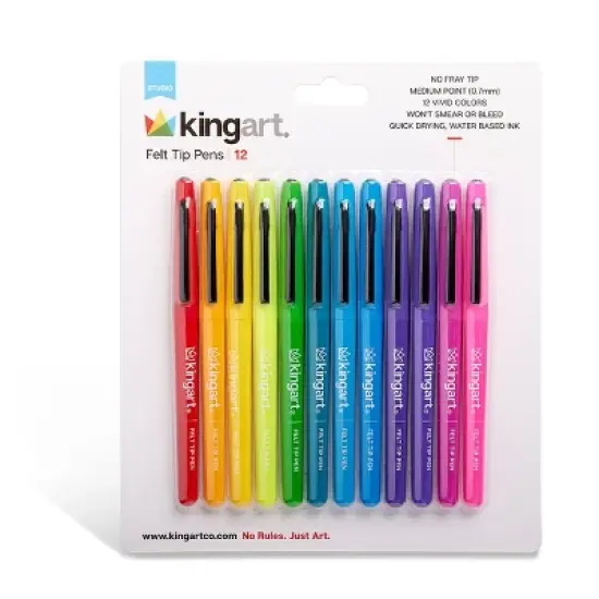 KINGART Felt Tip Pens 12 Colors image {5}