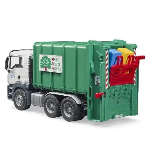 Bruder Man TGS Rear Loading Garbage Truck, Green image {2}