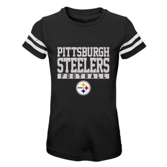 NFL Pittsburgh Steelers Girls' Short Sleeve Stripe Fashion T-Shirt image {1}