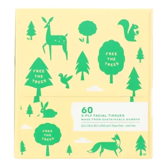 Caboo 3-Ply Facial Tissue 60 Pack - Case of 12/1 ct image {1}