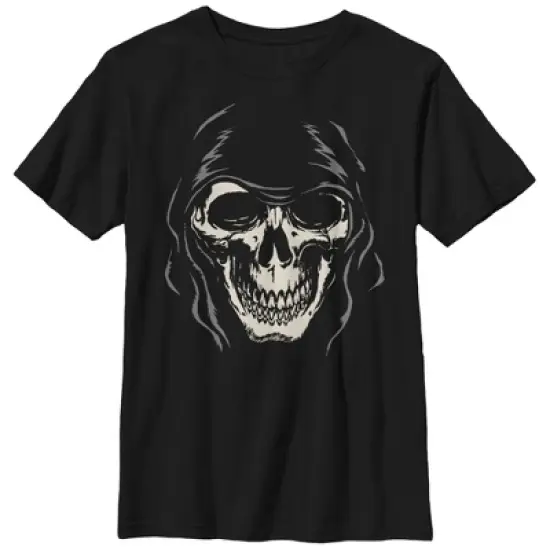 Boy's Lost Gods Halloween Grim Reaper Face T-Shirt image {3}