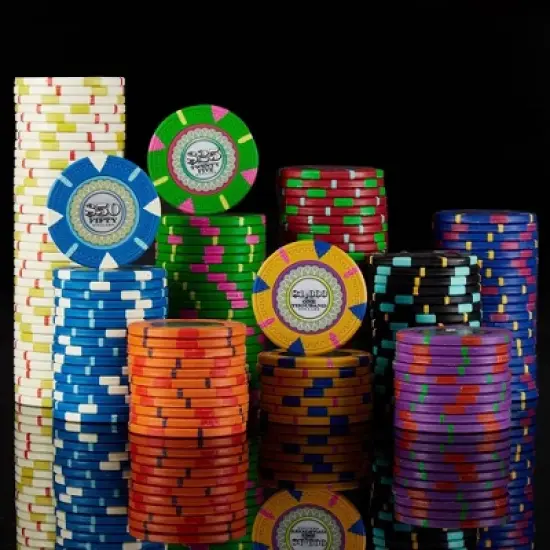 Slickblue The Mint 13.5g Clay Composite Poker Chips 25-Pack, Casino-Quality, Grippy Texture, $10-$10,000 image {2}