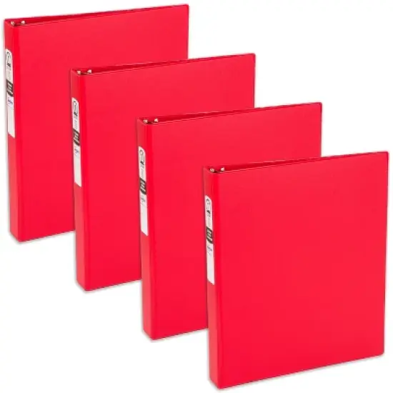 Avery Economy 3 Ring Binder, 1 Inch Round Rings, 4 Red Binders (03310) image {8}