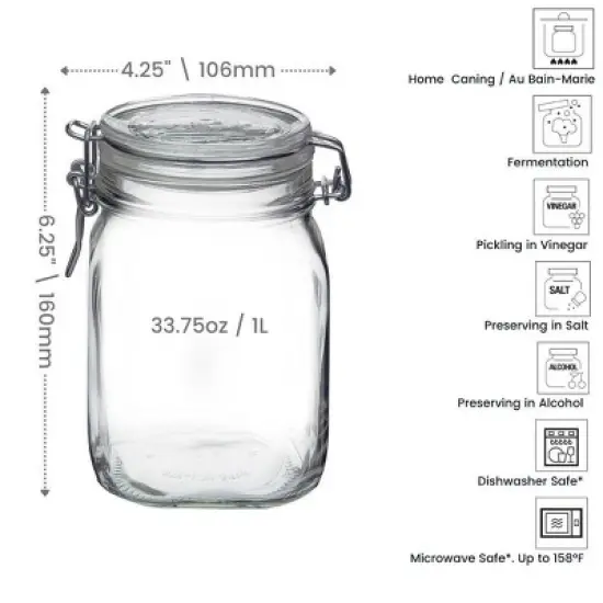 Bormioli Rocco Fido 33.75oz Glass Canning Jar image {6}