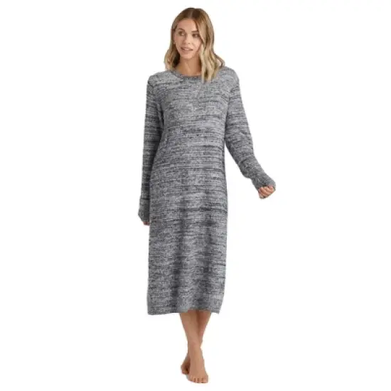 Softies Heathered Marshmallow 42" Crew Neck Lounge Dress with Pockets image {5}