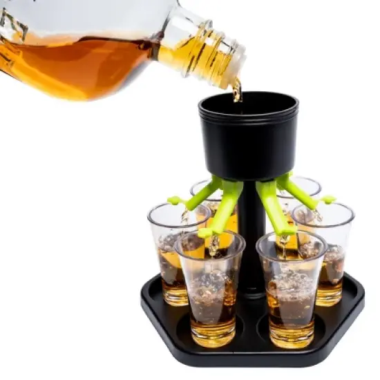 Lexi Home Plastic Liquor Shot Dispenser and Pourer with Individual Stoppers image {4}