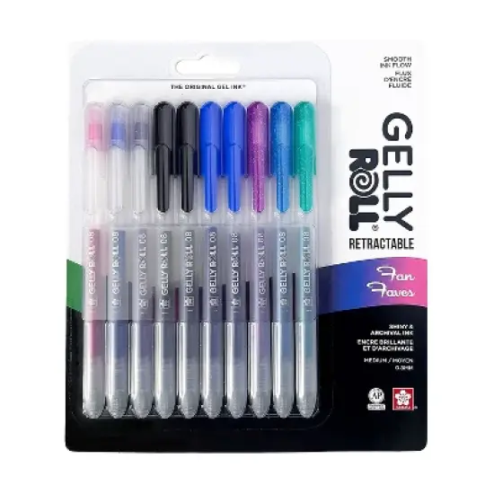 Sakura Gelly Roll Retractable Fan Faves Gel Pens Assorted Colors 10/Pack (SAK50610) image {2}