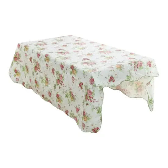 PiccoCasa Square Vinyl Water Oil Resistant Printed Tablecloths Pink Rose 35"x35" image {4}