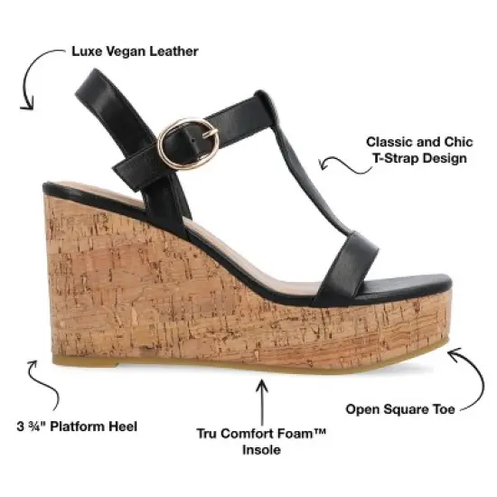 Journee Collection Womens Matildaa Tru Comfort Foam Buckle Platform Wedge Sandals image {7}