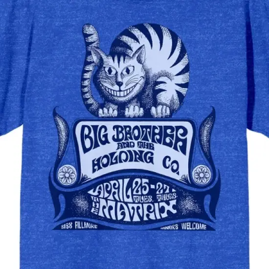 Big Brother & the Holding Co. Cat Logo Men's Royal Blue T-Shirt With Short Sleeves and Crew Neck image {1}