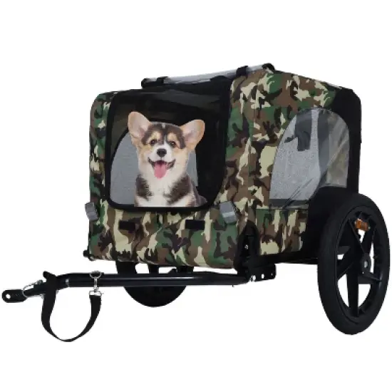 KTMBDW Pet Trailer, Holds Pets Up to 50 or 100 lb, Universal Coupler, Folding Frame, Quick-Release Wheels, Rear Doggy Door, Bike Trailer for Pets image {12}