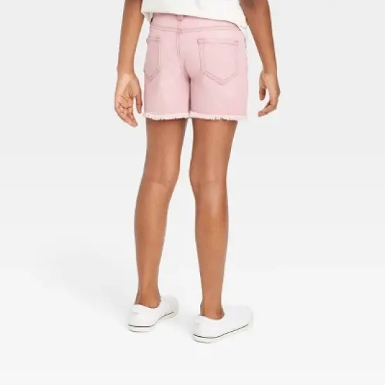 Girls' Mid-Rise Cut-Off Jean Shorts - Cat & Jack&trade; Pink image {1}
