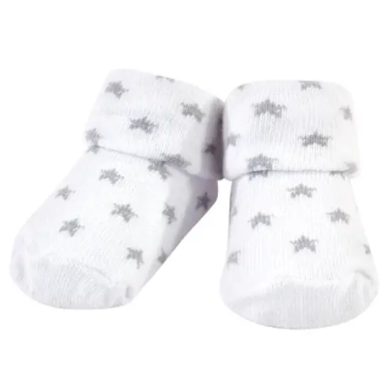 Hudson Baby Infant Cotton Bib and Sock Set 5pk, Cute Elephant, One Size image {5}