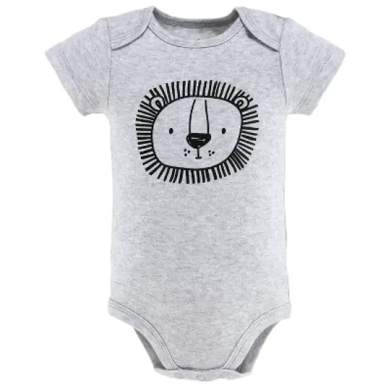 The Peanutshell Baby Boy or Girl Short Sleeve Bodysuits, 5-Pack, Safari Animals, Newborn to 24 Months image {3}