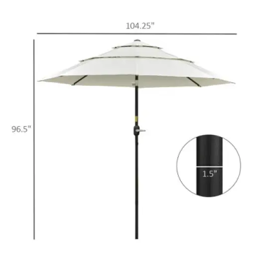 NicBex 9FT 3-Tier Patio Umbrella with Crank & Push Button Tilt,Outdoor Patio Umbrella,Market Umbrella for Backyard,Lawn,Beach,Garden image {6}