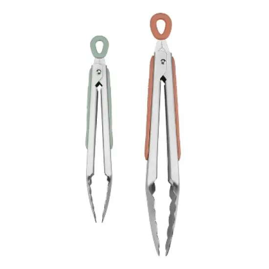 Cuisinart 2pc Tong Set: Stainless Steel Kitchen Tongs with Locking Mechanism & Grip Handle, Dishwasher-Safe image {1}