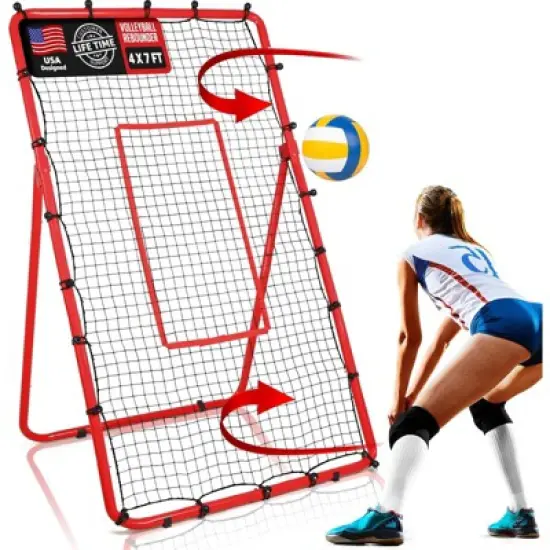 Volleyball Rebounder 4x7FT, 6-Angles Adjustable Bounce Back Net for Spiking, Setting & Bumping image {7}