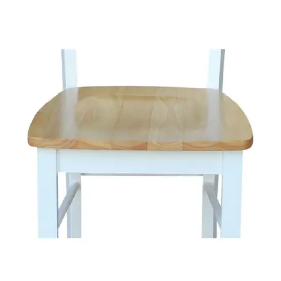 3pc Dining Table with 2 Ladderback Chairs White/Natural &ndash; International Concepts image {6}