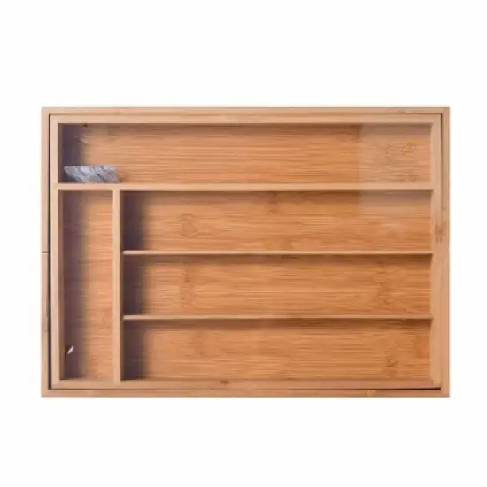 Copco Expandable Bamboo Flatware Drawer Organizer, 14" x 10" - Adjustable Storage Tray for Utensils, Cutlery, Tools - Expands to Fit Most Drawers image {2}