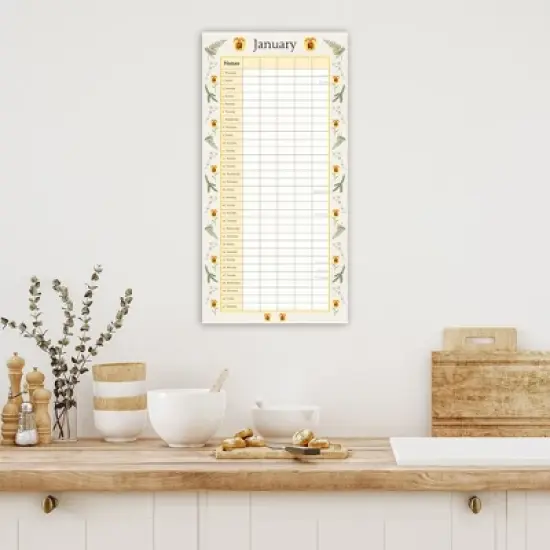 2026 Square Wall Calendar, Floral Family Organizer, 16-Month Home Organizers Theme with Reminder Stickers (12x12 In) image {1}