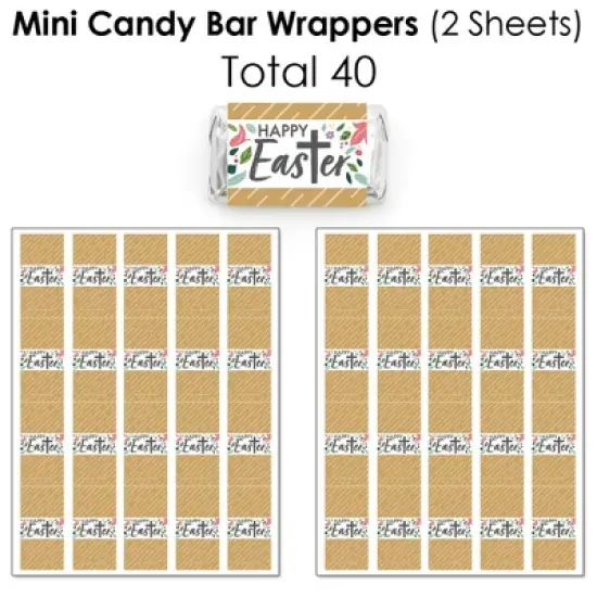 Big Dot of Happiness Religious Easter - Mini Candy Bar, Round Candy, & Circle Stickers - Christian Holiday Party Candy Favor Sticker Kit - 304 Pieces image {2}
