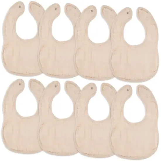 Muslin Cotton Baby Bibs, 8 Pack, Adjustable Size with Easy Snaps, Soft and Super Absorbent, Washable and Reusable By Comfy Cubs image {6}