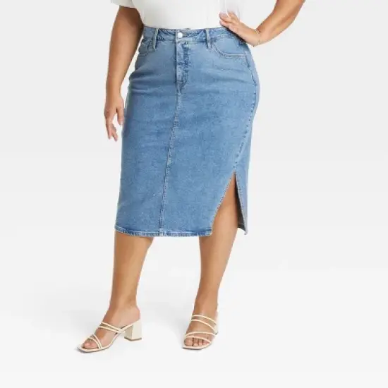 Women's Denim Slit Skirt - Ava & Viv&trade; image {4}