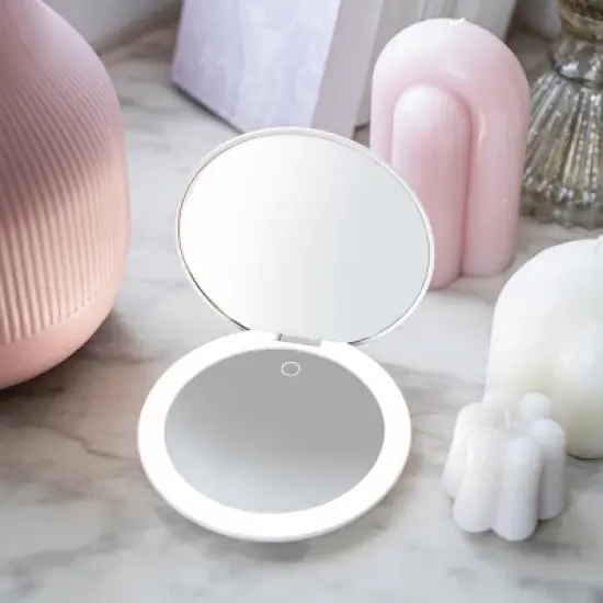Ilios Lighting Rechargeable LED Compact Makeup Mirror image {5}