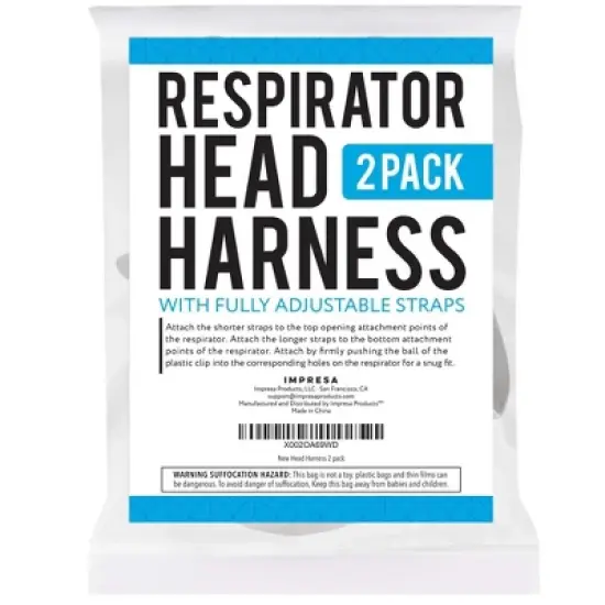 Impresa Replacement Head Harness Straps for Respirator Mask - 2 Pack - Compatible with 3M Full Facepieces 6000 Series image {4}