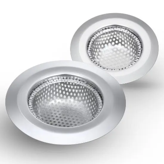 Garnen 2 Pack Kitchen Sink Drain Strainer, Stainless Steel Mesh Sink Strainer Basket, Sink Food Catcher, Shower Drain Hair Catcher For Bathroom, 4.3" image {9}