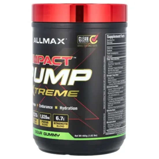 ALLMAX IMPACT&trade; PUMP XTREME, Sour Gummy, 1.02 lbs (465 g) image {2}