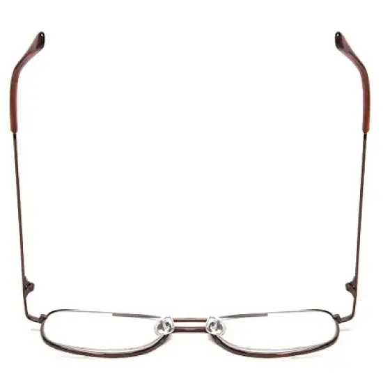 Calabria 8151 Mens Aviator Reading Glasses | Lightweight & Comfortable | Metal Frame | Silicone Nose Pads | 5.25 x 1.6 | Brown | +1.50 image {5}
