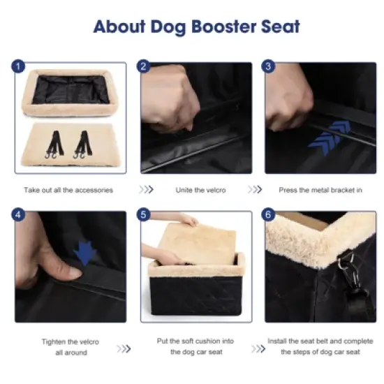JOEJOY Dog Car Seat for Small Dogs, Deluxe Dog Booster Car Seats with Metal Frame, Puppy Car Seat, Dog Car seat for Pets Up to 15lbs image {5}