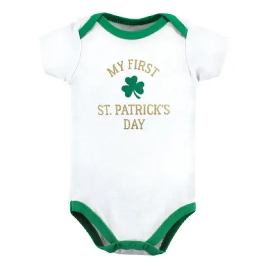 Hudson Baby Infant Boy Cotton Bodysuits, Boy First Valentine Easter image {3}