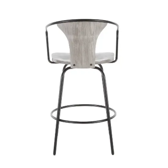 25" Waco Industrial Counter Height Barstool Black/Gray - LumiSource image {3}