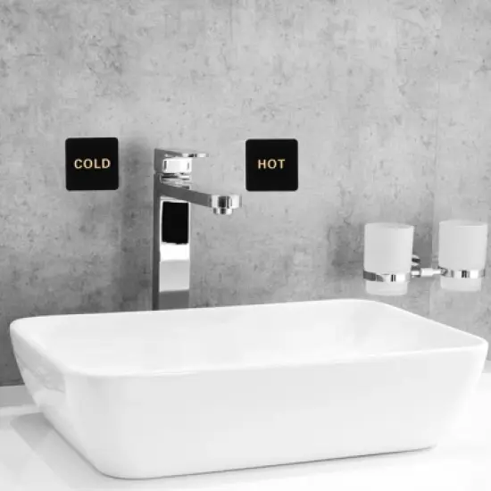 Unique Bargains Acrylic Self-Adhesive Decor Faucets Sinks Hot/Cold Water Label image {3}