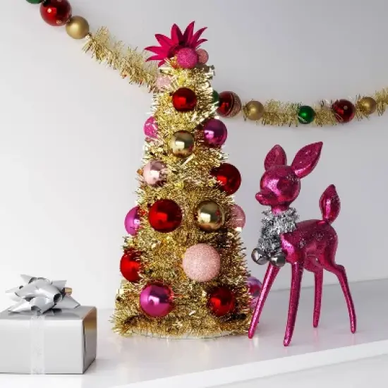 12.5" Christmas Tinsel Tree Gold - Wondershop&trade; image {1}
