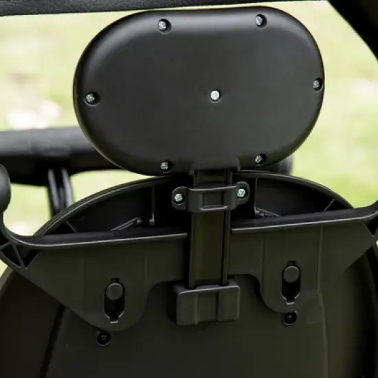 Qaba Baby Tricycle 4 In 1 Trike, Reversible Angle Adjustable Seat Removable Handle Canopy Handrail Belt Storage Footrest Brake for 1-5 Years Old Black image {4}