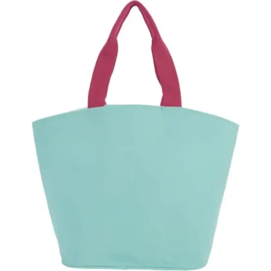 Mina Victory Flamingo Turquoise Beach Tote Bag image {2}
