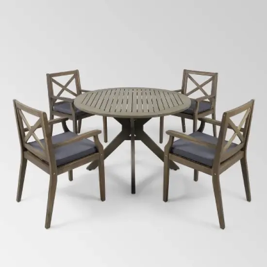 Llano 5pc Patio Dining Set - Christopher Knight Home image {1}