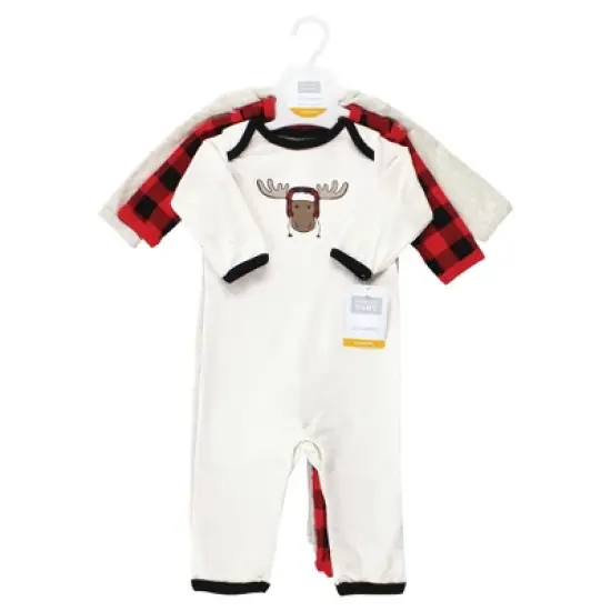 Hudson Baby Infant Boys Cotton Coveralls, Winter Moose image {1}