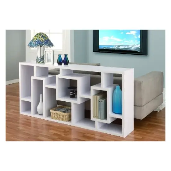 71" Heather 16 Shelf Bookcase White - miBasics image {1}