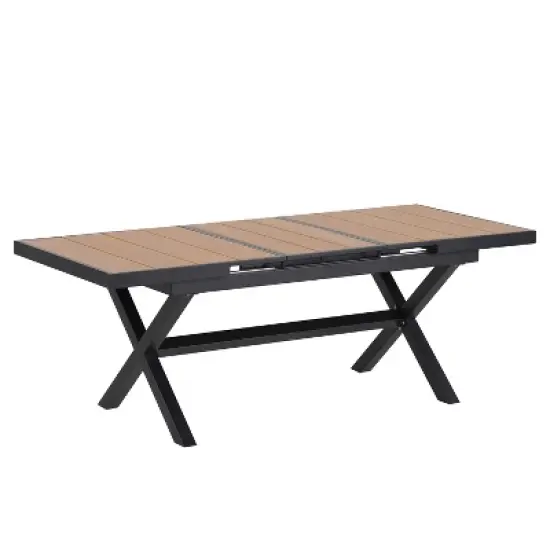 7 PCS Outdoor Dining Set with 6 Chairs, Extendable Table (62.9" to 82.6"), Adjustable for Personalized Arrangements, Black/Camel - ModernLuxe image {11}