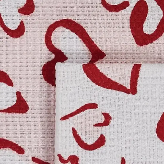 Split P Waffle Weave Wild Heart Print Dishcloths Set of 8 image {3}