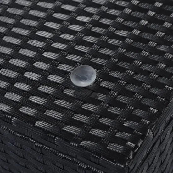 5pc Wicker Patio Conversation Set with Cushions - Black/Beige - GODEER image {9}