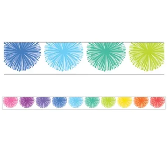 Teacher Created Resources&reg; Colorful Poms Scalloped Die-Cut Border Trim, 35 Feet Per Pack, 6 Packs image {1}