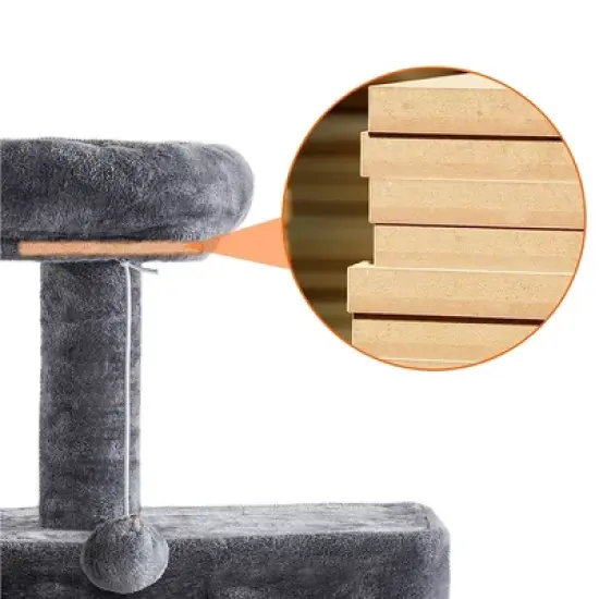 Yaheetech 42"H Cat Tree House with 2 Condos for Small Cats Kittens image {7}