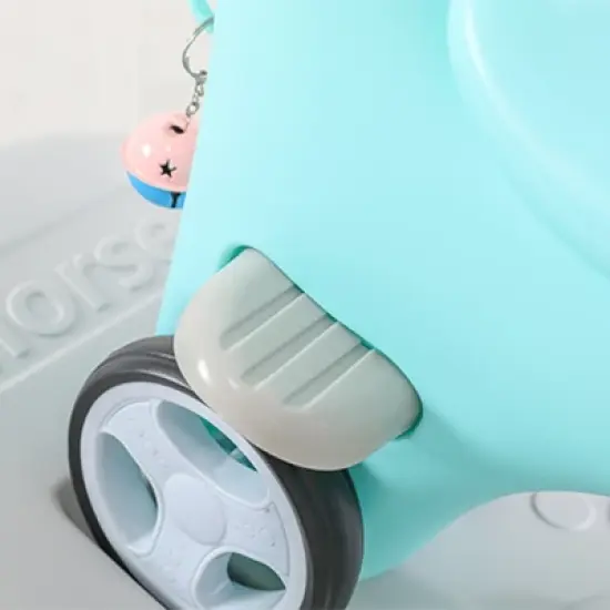 Lirago Rocking Horse Ride On Toy Stroller with Push Handle and Balance Board for Toddlers 1-3 Years Old Unicorn Design Blue image {5}